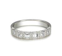 Aotiwe Anello di promessa a se stesso, anello nuziale da donna con moissanite oro bianco carino regalo per le donne, N 1/2, Platino 950, Moissanite