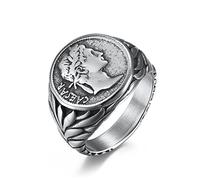 Aotiwe Anello fede nuziale, gioielli da uomo di lusso impero romano Cesare il grande acciaio inossidabile IDE regali uomo, Acciaio inossidabile, Nessuna pietra preziosa