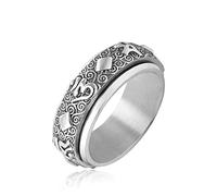 Aotiwe Anello grosso da uomo, semplici anelli buddisti con sei parole, in acciaio inox, set di gioielli da uomo, P 1/2, Acciaio inossidabile, Non pietra preziosa