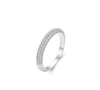Aotiwe Anello in argento Damen, Ringe Damen 925 Doppelte Reihe Zirkon Geshenke Frauen, 54 (17.2), 925 Silber, Zirconia