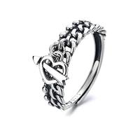 Aotiwe Anello in argento Sterling, ideale come regalo per la migliore amica, per tiro con l'arco, regolabile, per fidanzamento, matrimonio