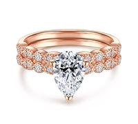 Aotiwe Anello Principessa Donna Regalo Donna Originale Goccia d'acqua Argento Sterling per San Valentino