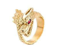 Aotiwe Anello uomo semplice, anello amicizie anello drago zircone punk acciaio inossidabile regali San Valentino uomo, 59, Acciaio inossidabile, zirconia cubica