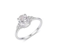 Aotiwe Anillos de Mujer, Anelli per Me Ovali con Moissanite Regali di Compleanno per le Donne, R 1/2, Platino 950, Moissanite