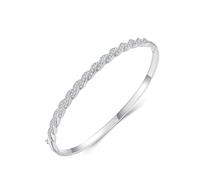 Aotiwe Bracciale da donna, bracciale da donna con amore intrecciato, con moissanite, regalo divertente per le donne, 16 cm, Platino, Moissanite