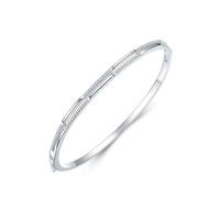 Aotiwe Bracciale da donna, bracciali da donna boho a doppio strato con moissanite, regalo divertente per le donne, 20 cm, Platino, Moissanite