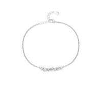 Aotiwe Bracciale da donna per matrimonio, set di bracelet con geometria in oro bianco regali divertenti, 20+3CM, Oro bianco 9 K, Senza Gemstone