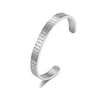 Aotiwe Bracciale da uomo XXL, in acciaio inox, da donna, aperto, con cuore buddista Sutra