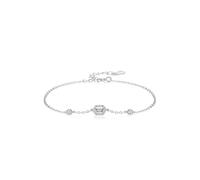 Aotiwe Bracciale delicato bracciale donna geometria con moissanite oro bianco regalo per donna, 17+5CM, Oro bianco 9 K, Moissanite