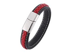 Aotiwe Bracciale in pelle da uomo, XXL, da uomo, stile semplice, in acciaio, regalo marito, 20.5CM, Pelle, Senza Gemstone