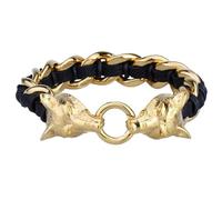 Aotiwe Bracciale sottile da uomo, cinturino in pelle uomo Lo zodiaco cinese in acciaio regalo di anniversario, 22CM, Pelle, Senza Gemstone