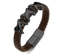 Aotiwe Bracciale Uomo Esterno, Bracciali per Uomo Pelle Regalo X UN Acciaio Migliore Amica, 16.5CM, Pelle, Senza Gemstone