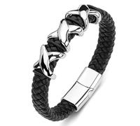 Aotiwe Bracciale Uomo Esterno, Bracciali per Uomo Pelle Regalo X UN Acciaio Migliore Amica, 16.5CM, Pelle, Senza Gemstone