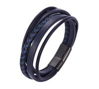 Aotiwe Bracelet Jewelry, set di bracciali da uomo, in pelle, a 5 strati, in acciaio, regalo per il futuro papà, 18.5CM, Pelle, Senza Gemstone