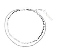 Aotiwe Cavigliera Boho, cavigliera argento delicato doppio strato catena regali per le donne