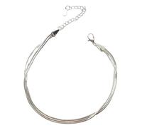 Aotiwe Cavigliera in argento 925, cavigliera da donna in argento a tre strati