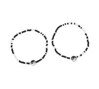 Aotiwe Cavigliera per le vacanze, cavigliera da donna in bianco e nero con perla Yin-Yang