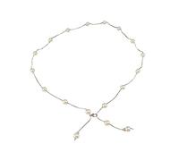 Aotiwe Collana per il corpo con fianchi, pancia da donna, sexy, a strati singoli, con catena, in lega di metallo, con perla, lega di metallo, Perla