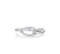 Aotiwe Engagement Ring Set, Silber Ring Damen 925 Silber Bogenkreuz mit Rundschliff Weiß Zirkonia, 57 (18.1), 925 Silber, Zirconia