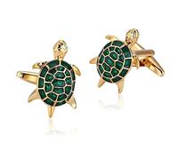 Aotiwe Gemelli piccoli per matrimonio, da uomo, tartarughe marine, in acciaio inox, colore oro, verde, per la festa del papà, Acciaio inossidabile, Senza pietre preziose