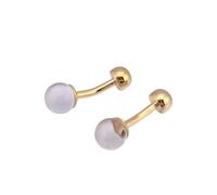 Aotiwe Gemelli Y, gemelli da uomo, classico, rotondi, in ottone, Ottone, Perla