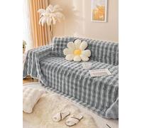 Aotiwe Il grigio sezionale delle coperture dello sofà, grande griglia di colore solido della copertura del sofà ha tessuto poliestere strutturato