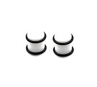 Aotiwe Kit di 2 orecchini per piercing all'orecchio, calibri per uomo, cilindro solido bianco con corda in acrilico, 00G, Acrilico, Non pietra preziosa