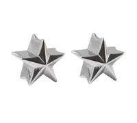 Aotiwe Kit di 2 piercing all'orecchio da uomo, con calibro a forma di stella, in acciaio inox, colore argento, 5/8 inch, Acciaio inossidabile, Non pietra preziosa