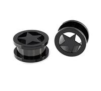 Aotiwe Kit di misurazione dell'orecchio, 2 pezzi, tappi a tunnel per orecchie con forma a stella in acciaio inox, 9/16 inch, Acciaio inossidabile, Non pietra preziosa