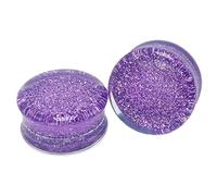 Aotiwe Kit per piercing all'orecchio, 2 pezzi, kit per piercing all'orecchio da uomo, in acrilico viola glitterato, 9/16 inch, Acrilico, Non pietra preziosa
