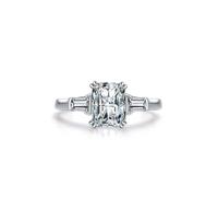 Aotiwe Knuckle Ring, Engagement Ring Set Silber Rechteckiger Zirkon Im Smaragdschliff 925 Silber, 57 (18.1), 925 Silber, Zirconia