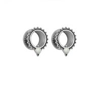 Aotiwe Lotto di 2 calibri per orecchio, carini rotondi con fiore vintage in acciaio inox, piercing per il corpo, 1/2 inch, Acciaio inossidabile, Non pietra preziosa