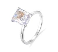 Aotiwe Moissanite - Set di anelli da sposa, per madre e figlia, rettangolari con moissanite, set di gioielli da donna, S 1/2, Platino 950, Moissanite