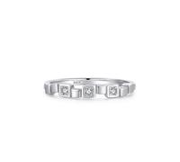 Aotiwe Pinky Ring, Ringe Damen Dünn Silber Kleines Quadratisches Band mit Zirkon 925 Silber Geschenke für Frauen, 57 (18.1), 925 Silber, Zirconia