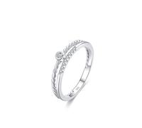 Aotiwe Ring Damen, Schmuck Ring Silber Doppelschichtig Gebogen mit Rundschliff Weiß Zirkonia 925 Silber, 57 (18.1), 925 Silber, Zirconia