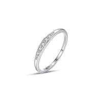 Aotiwe Ring Damen Silber 925, Damenring Modern Silber Stapelbarer Edelstein mit Rundschliff Weiß Zirkonia, 52 (16.6), 925 Silber, Zirconia