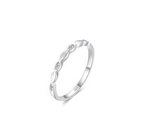 Aotiwe Ring Damen Silber Set, Ring Silber 925 Geometrisches Band mit Marquiseschliff Weiß Zirconia, 57 (18.1), 925 Silber, Zirconia