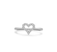 Aotiwe Ring Damen Vintage, Silber Ringe 925 Frauen Set Silber Hohles Zirkonherz Damen Geschenke Geburtstag, 57 (18.1), 925 Silber, Zirconia