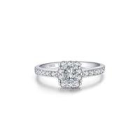 Aotiwe Ring Frauen Silber, Verlobungsring Rechteckiger Heiligenschein mit Weiß Zirkonia 925 Silber, 54 (17.2), 925 Silber, Zirconia
