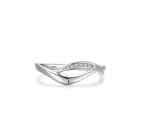 Aotiwe Ring Frauen Verlobung, Verlobungsring Damen Silber 925 Bogenkreuz mit Rundschliff Weiß Zirconia, 57 (18.1), 925 Silber, Zirconia
