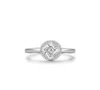 Aotiwe Ring Verlobung, Freundschaftsringe Dünn Silber Geometrie-Cluster-Set mit Rundschliff Weiß Zirkonia 925 Silber, 60 (19.1), 925 Silber, Zirconia