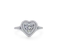 Aotiwe Ring Zirkonia, Ring 925 Silber Herzförmiger Edelstein mit Weiß Zirkonia Mama Geschenk, 54 (17.2), 925 Silber, Zirconia
