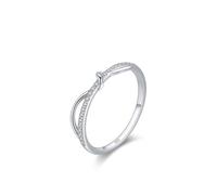 Aotiwe Ringe Damen 925, Eheringe In Silber Schmales Band mit Linie und Zirkonia Geschenk 18 Geburtstag Mädchen, 49 (15.6), 925 Silber, Zirconia