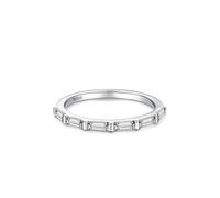 Aotiwe Ringe Damen 925, Silberne Ringe Stapelbare Rechteckform mit Weiß Zirkonia Mama Geschenk, 60 (19.1), 925 Silber, Zirconia