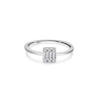 Aotiwe Ringe Frauen Cool, Zeigefinger Ring Silber Rechteckige Collage Zirkon 925 Silber Schmuck Damen, 52 (16.6), 925 Silber, Zirconia