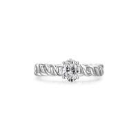 Aotiwe Ringe Frauen Silber 925, Damenring Zart Dünn Silber Edelstein In Kanalfassung mit Ovalschliff Weiß Zirkonia, 60 (19.1), 925 Silber, Zirconia