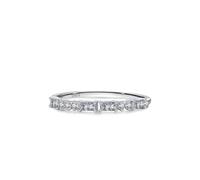 Aotiwe Ringe Frauen Silber 925, Eheringe Deko Hochzeit Silber Edelstein In Kanalfassung mit Rechteckschliff Weiß Zirkonia, 57 (18.1), 925 Silber, Zirconia