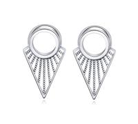 Aotiwe Set di 1 paio di dilatatori in acciaio inox, set di piercing per il corpo a triangolo, colore: argento, 9/16 inch, Acciaio inossidabile, Non pietra preziosa