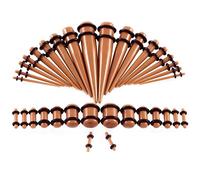 Aotiwe Set di 18 paia di dilatatori per orecchie, kit di dilatazione dell'orecchio, cono acrilico e segmento UV, 14G/12G/8G/6G/4G/2G/0G/00G, Acrilico, Non pietra preziosa