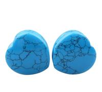 Aotiwe Set di 2 dilatatori per orecchio, per piercing al corpo, a forma di cuore, 5/8 inch, Pietra, Non pietra preziosa